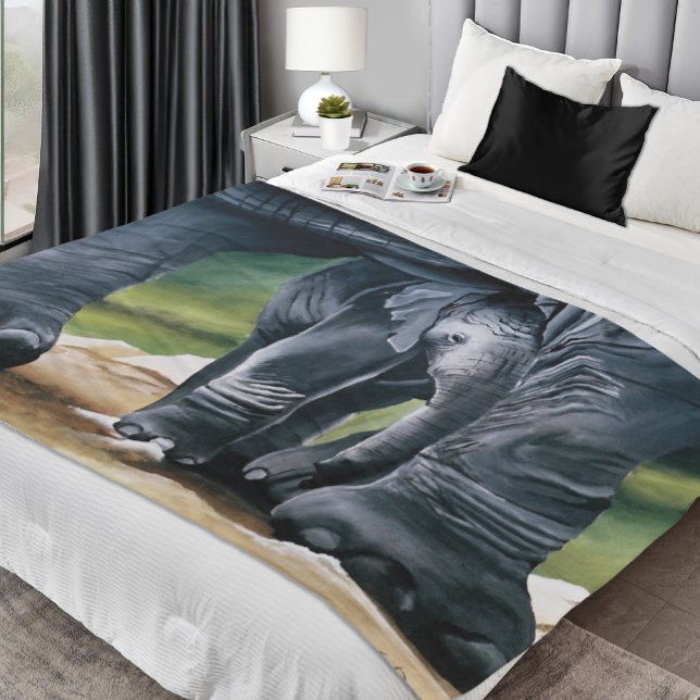 Couverture Polaire Bébé Eléphant Gris mou (Créateur téléchargé)