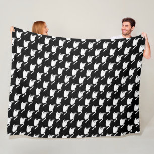 Couverture Polaire Bébé fille Motif noir et blanc cygne
