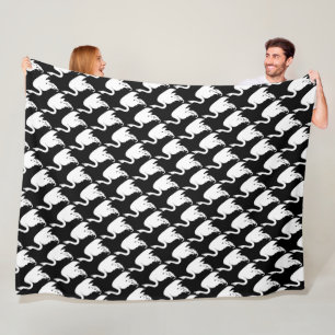 Couverture Polaire Bébé fille Motif noir et blanc cygne