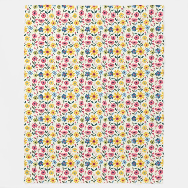 Couverture Polaire Bébé Fleur (Devant)
