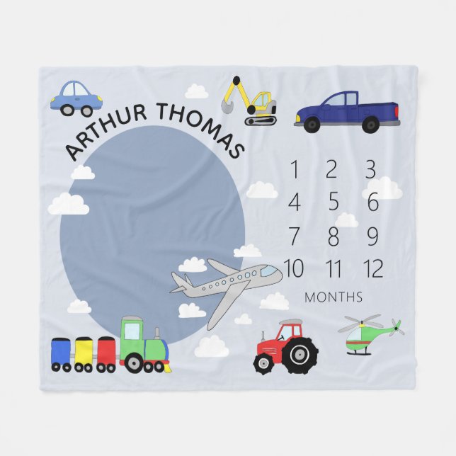 Couverture Polaire Bébé Garçons adorables Transport de voiture Jalon  (Devant (Horizontal))