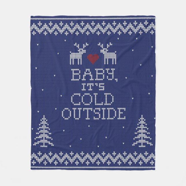 Couverture Polaire Bébé, il fait froid dehors Sweater Knit Blanket (Devant)