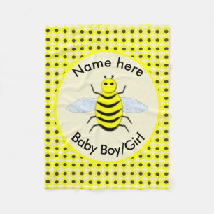 Couverture Polaire Bébé jaune mignon abeille Genre Révéler Neutre Per