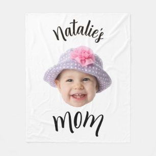 Couverture Polaire Bébé Mignon Photo de Visage Enfant Nom Maman