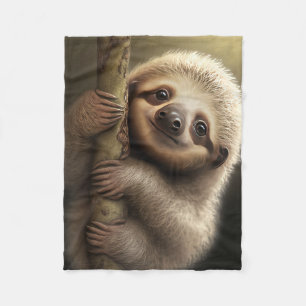 Couverture Polaire Bébé mignon Sloth Souriant Faune Nature Animal