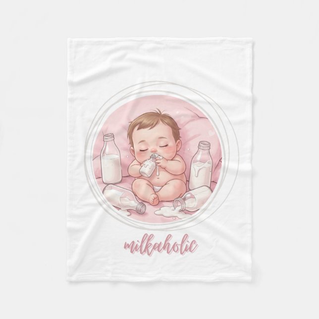 Couverture Polaire Bébé Milkaholic | Impression de nurserie drôle et  (Devant)