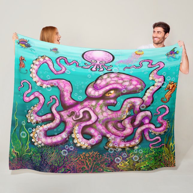 Couverture Polaire Bébé Octopus Blanche polaire (En situation)