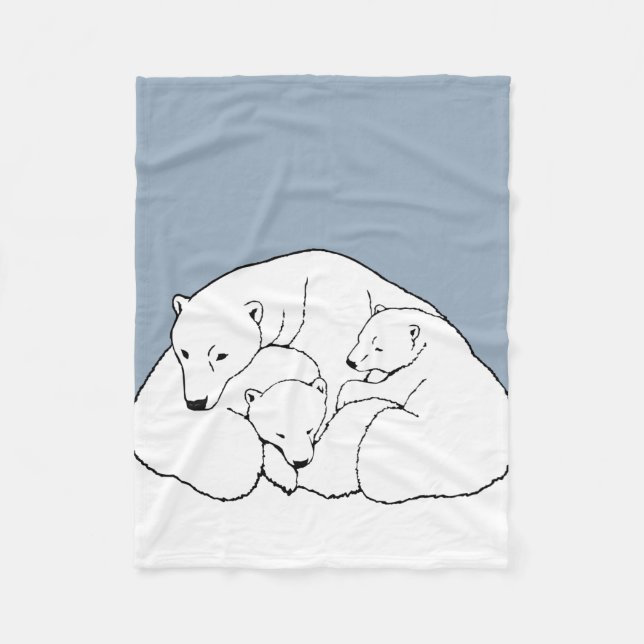 Couverture Polaire Bébé Ours Blanche Ours Polaire Ours Art Fleece Bla (Devant)