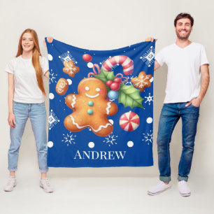 Couverture Polaire Bébé pain d'épices canne à sucre Noël
