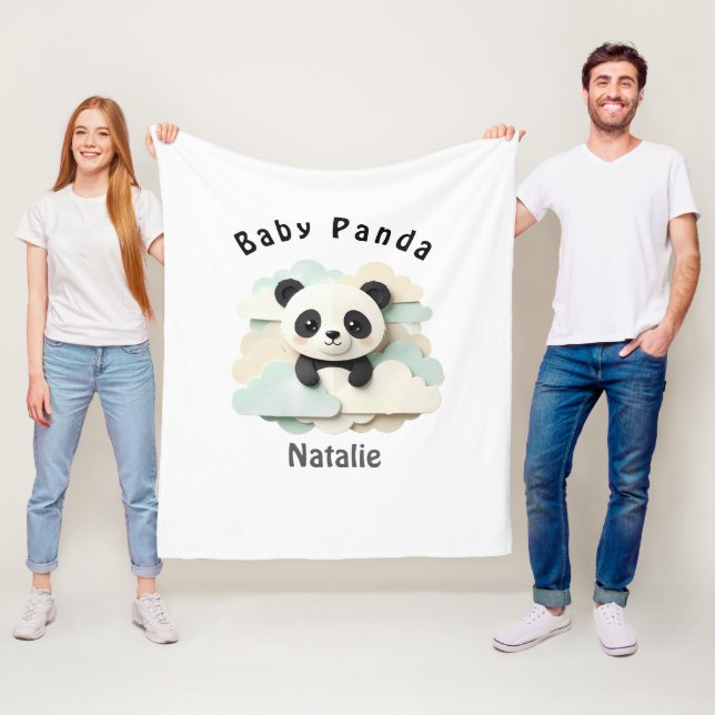 Couverture Polaire Bébé Panda plié | Origami mignon  (En situation)