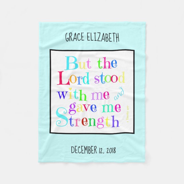 Couverture Polaire Bébé personnalisé, avec verse de Timothy (arc-en-c (Devant)