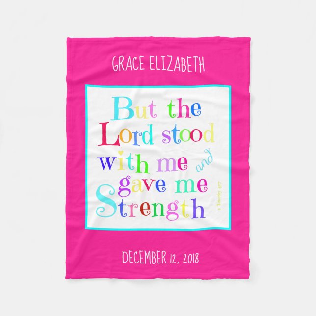 Couverture Polaire Bébé personnalisé, avec verse de Timothy (arc-en-c (Devant)