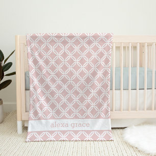 Couverture Polaire Bébé personnalisé couleur rose et blanc