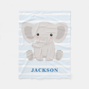 Couverture Polaire Bébé personnalisé par éléphant mignon