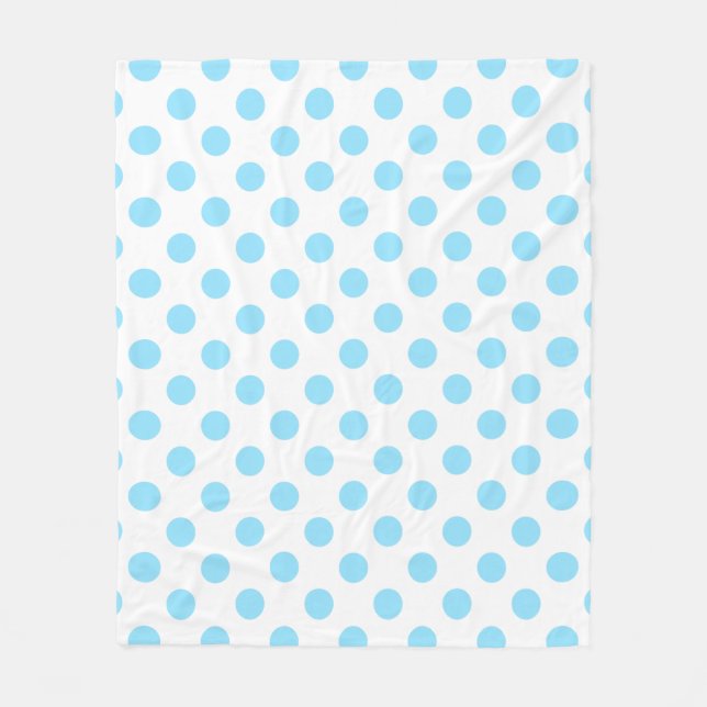 Couverture Polaire Bébé pois bleu et blanc (Devant)