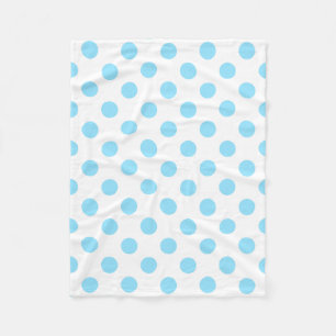 Couverture Polaire Bébé pois bleu et blanc