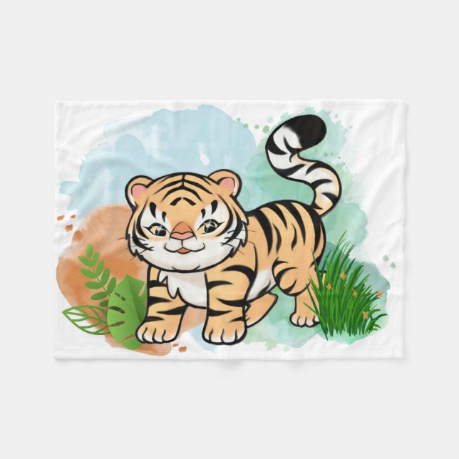 Couverture Polaire Bébé Tigre (Devant (Horizontal))