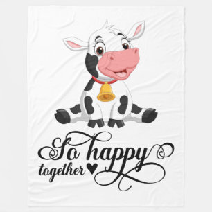 Couverture Polaire Bébé Vache si heureux ensemble