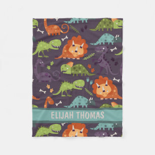 Couverture Polaire Bébés Dinosaures Dino Garçons Monogramme Personnal
