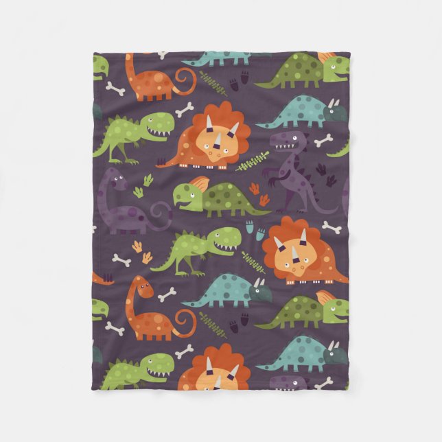 Couverture Polaire Bébés Dinosaures Mignons Garçons Dino (Devant)