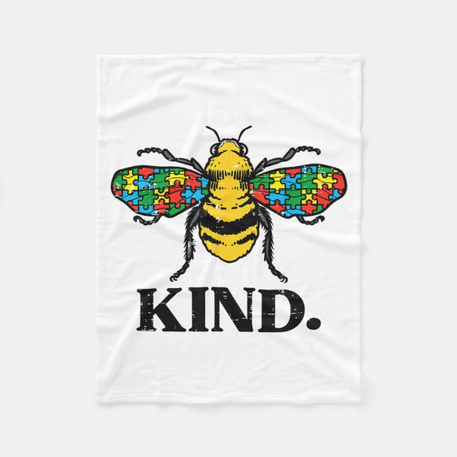 Couverture Polaire Bee Kind Puzzle Cute Autism Awareness Acceptance A (Devant)