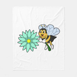 Couverture Polaire Bee with flower.PNG