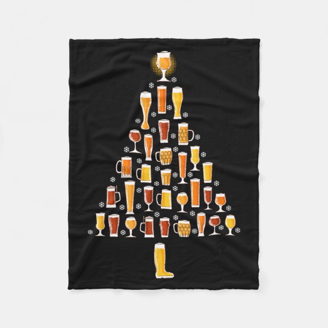 Couverture Polaire Beer Christmas Tree Men Women Beer Ugly Christmas  (Devant)