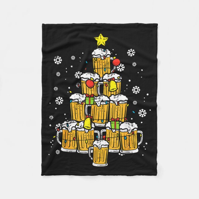 Couverture Polaire Beer Christmas Tree Xmas Brew Dad Men  (Devant)