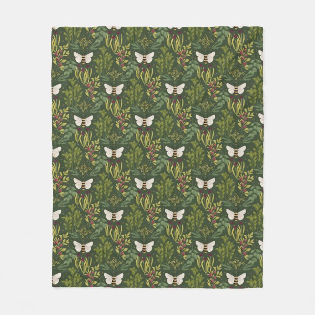 Couverture Polaire Bees and Foliage Fleece Blanket (Devant)