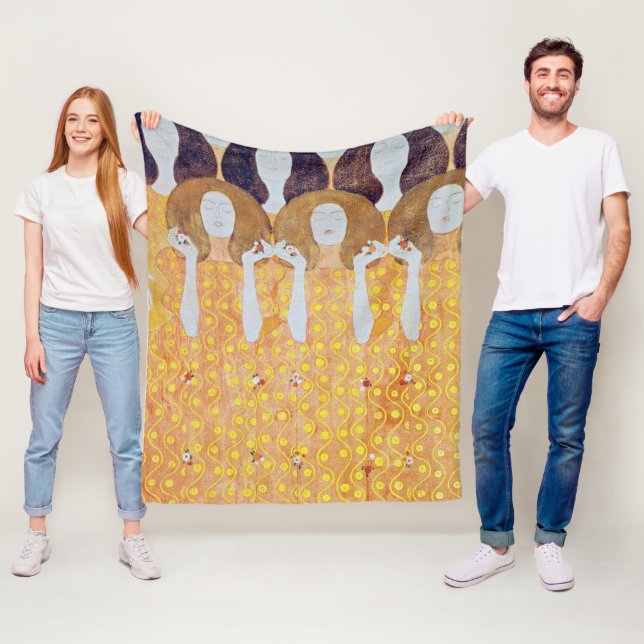 Couverture Polaire Beethoven Frieze (détail), Gustav Klimt (En situation)