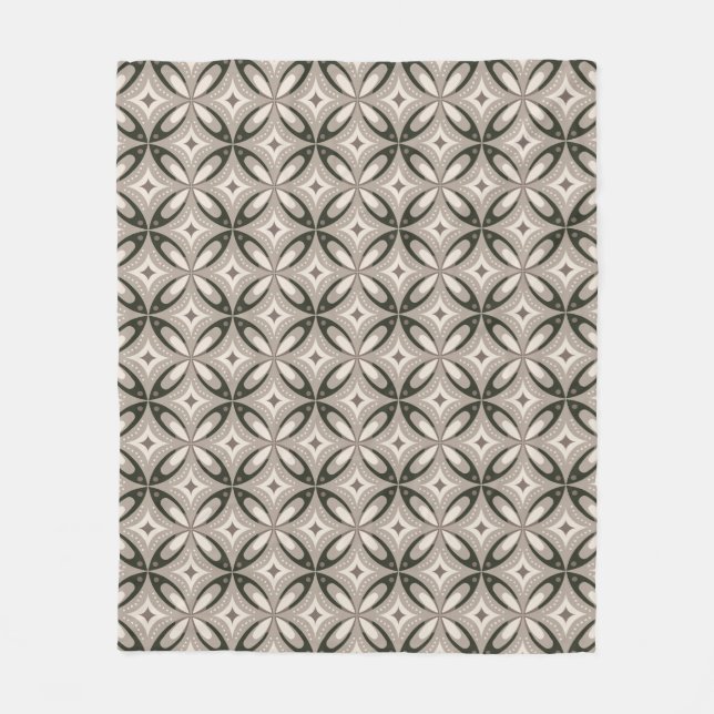 Couverture Polaire Beige and Brown Retro circular shapes (Devant)