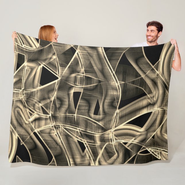 Couverture Polaire Beige curved ribbons, contrasting by embossed line (En situation)