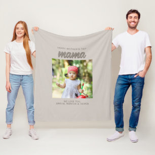 Couverture Polaire Beige moderne maman Enfants Photo Fête des mères