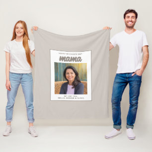 Couverture Polaire Beige moderne maman Enfants Photo Fête des mères
