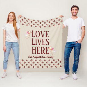 Couverture Polaire Beige   Personnalisé   LOVE LIVES ICI   Conservati