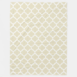 Couverture Polaire Beige White Moroccan Quatrefoil Pattern #5