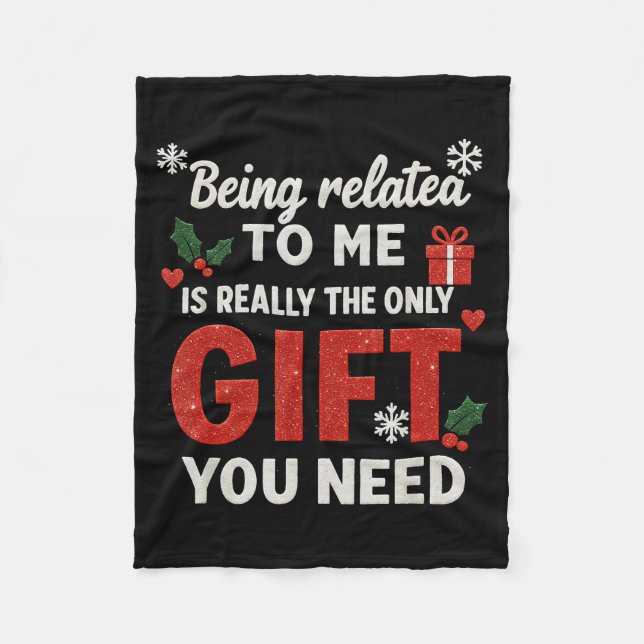 Couverture Polaire Being Related To Me Funny Christmas Family Xmas Pa (Devant)