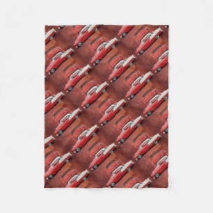 Couverture Polaire Bel Air classique Dodge vintage blanc rouge de