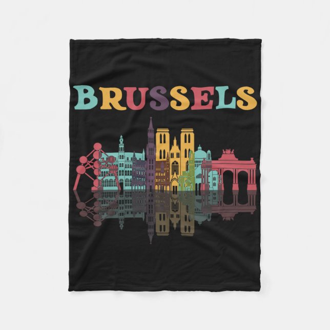 Couverture Polaire Belgium Brussels Travel Family Vacation Europian T (Devant)