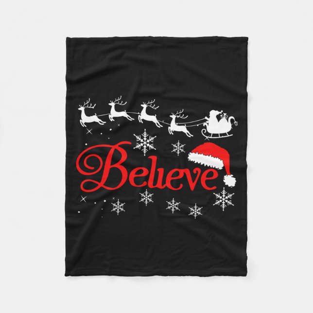 Couverture Polaire Believe Christmas Xmas Santa Family Pajamas Holida (Devant)