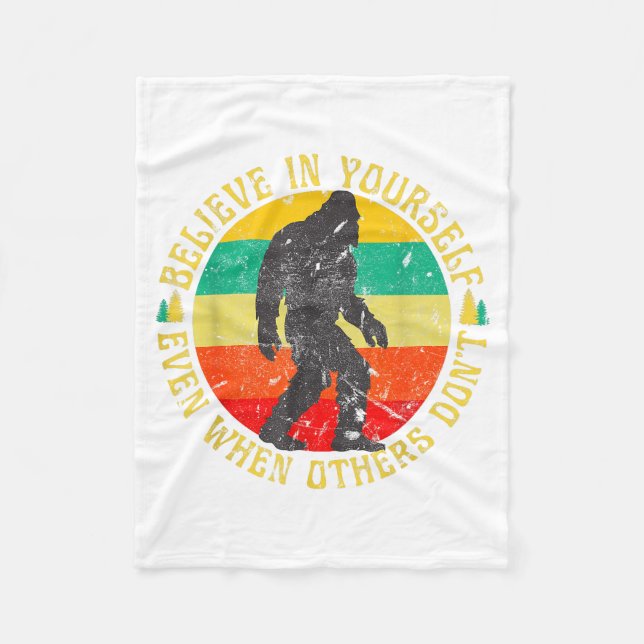 Couverture Polaire Believe In Yourself Sasquatch Funny Motivational B (Devant)