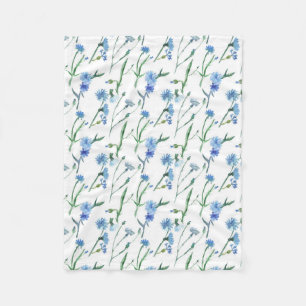 Couverture Polaire Belle aquarelle cornfleurs
