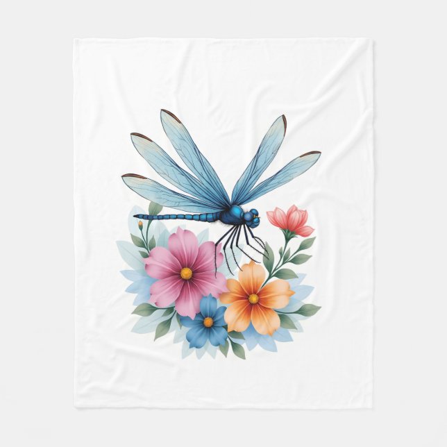 Couverture Polaire Belle Aquarelle Dragonfly Art Insect Lover Ea (Devant)