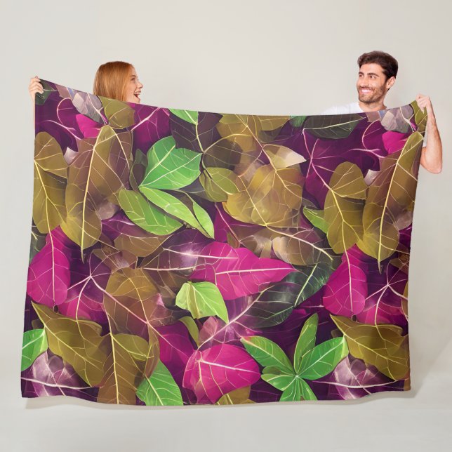 Couverture Polaire Belle automne Feuilles d'automne Motif (En situation)