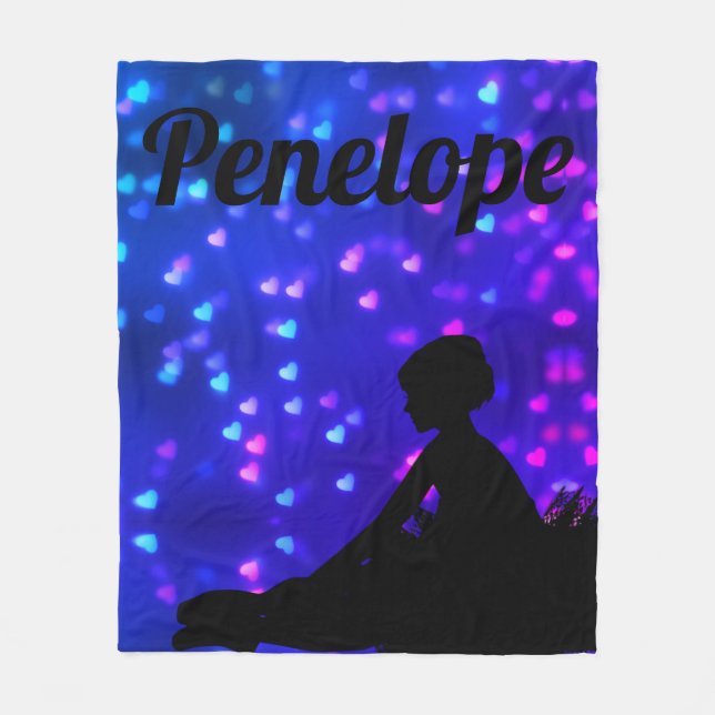 Couverture Polaire Belle Ballerina aux Coeurs Flottants (Devant)