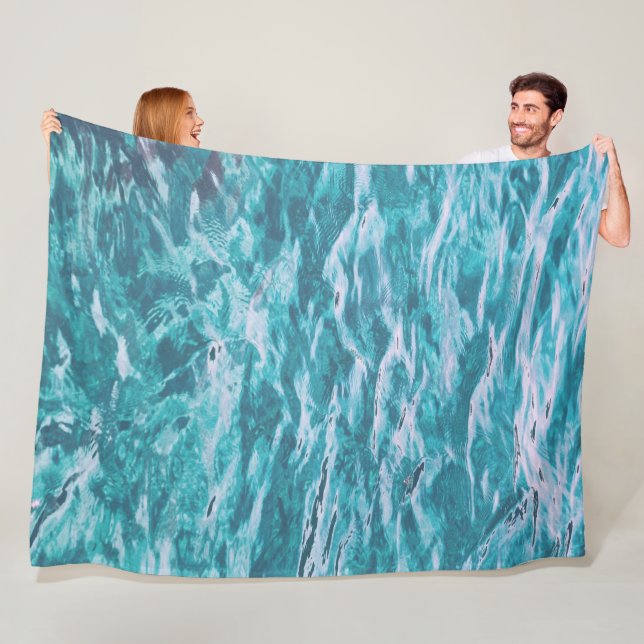 Couverture Polaire Belle Blue Ocean Beach Waves (En situation)