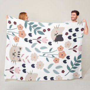 Couverture Polaire Belle caricature Chats Motif sans couture