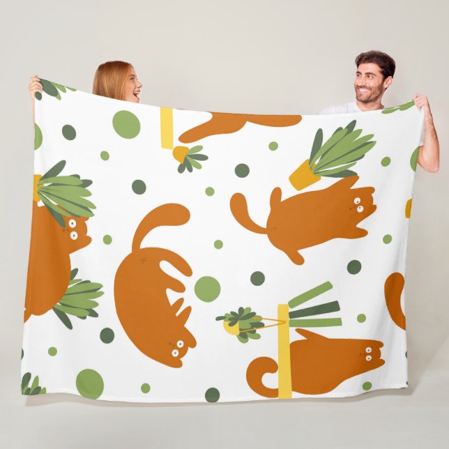 Couverture Polaire Belle caricature Chats Motif sans couture (En situation)