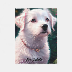 Couverture Polaire Belle Collection Chien Et Rose
