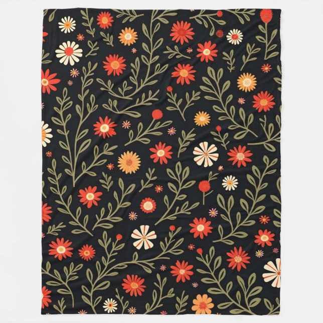 Couverture Polaire Belle Collection Florale Vintage tendance (Devant)